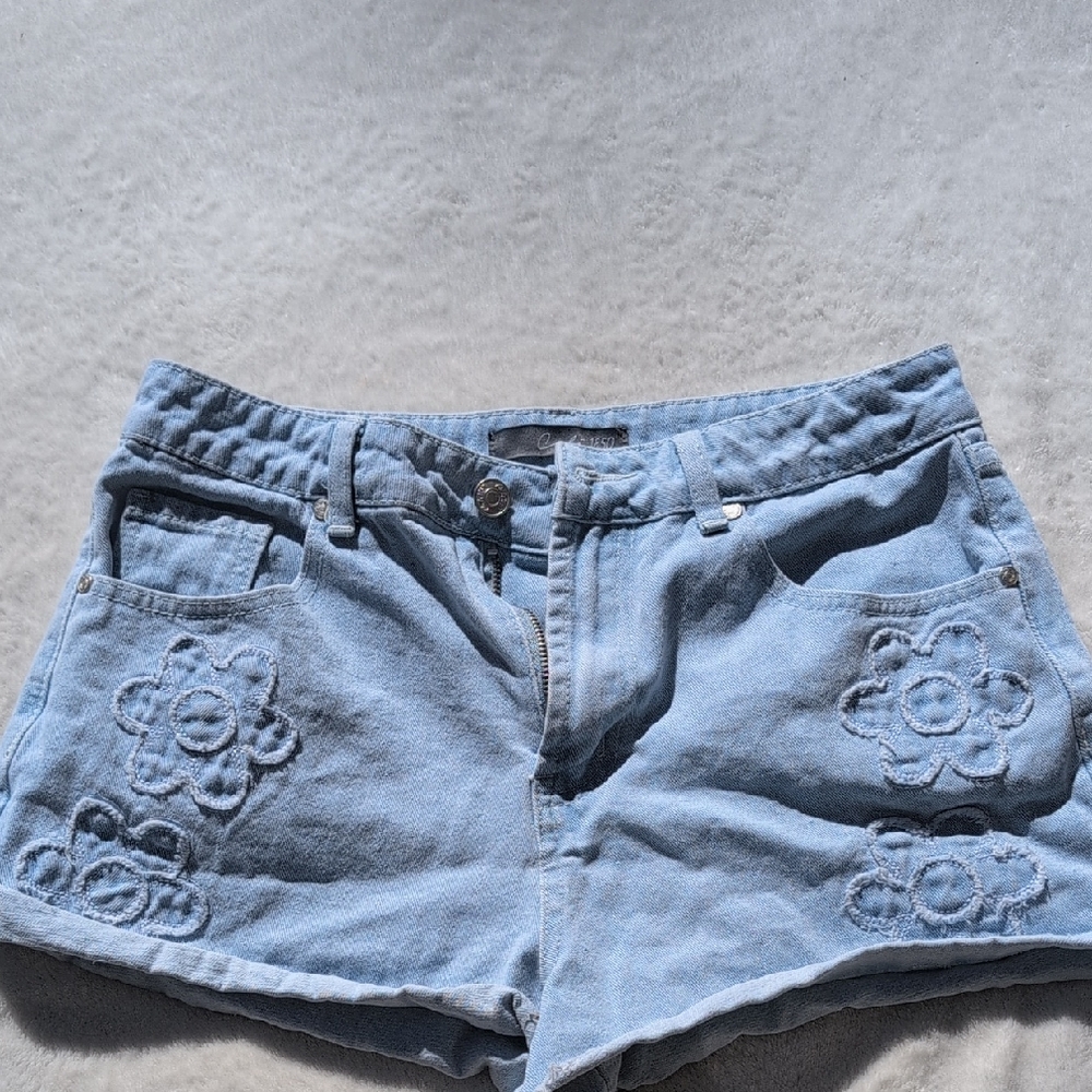 Denim Shorts with Floral Embroidery 90 style Juniors 9